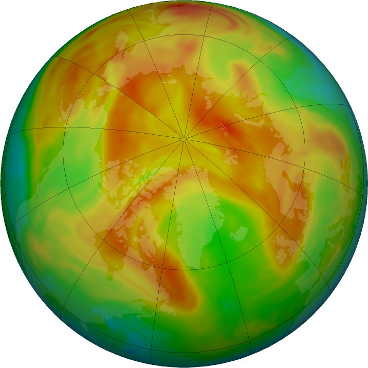 Arctic ozone map for 25 April 2017